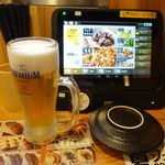 Torikizoku - スリムグラスですが321円のビール