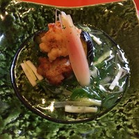 銀座　和久多 - 揚げた鱧と賀茂ナス　九条ネギ餡