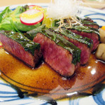 阿波座 なが友 - アラカルト:山形牛ステーキ 醤油ダレ3000円('18.6月下旬)