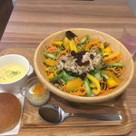 シルフィー サラード - ハーブチキンサラダのセット（ドリンクとスープ、ヨーグルト付き）