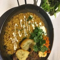 EX marunouchi - 肉パエリア風ランチ スープ サラダ プリン付き お茶飲み放題 １５００円