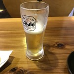 MUSUBI - 生ビール。半分飲んでもた（笑）