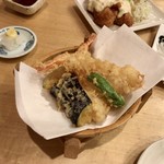 萩の茶屋 - セットの天ぷら
