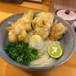 堺うどん ちはや - H.30.6.1.昼 とり天生醤油うどん(冷・細麺) 880円税込