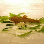 シェ・イノ - 和歌山県産鮎のフリット　タルタル仕立て　クレソンのソース