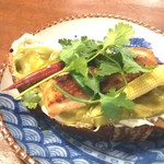 ブリコラージュ ブレッド アンド カンパニー ダイニング・カフェ - ブリコラージュブレッドと豆腐サワークリームに、津軽鶏もも肉、埼玉有機栽培・万願寺唐辛子のグリーンカレー。セットで1700円。税込み　20180705　もう新メニュー登場☆　コクまろ旨でした(^○^)