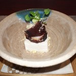 日本料理 TOBIUME - 関門海峡の蛸の柔か煮、若松産の新玉ねぎの豆腐仕立て