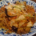 酒処ひよし - 茄子味噌豚肉炒め