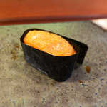 伊勢鮨 - 根室の氷下魚子（こまいこ）。たらこより粒が細かく、細かく弾ける食感が快感