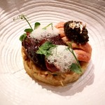 VEA - ノコギリガザミ、雲丹、スナップエンドウ、リゾット