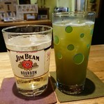 下総屋 - ジムビームハイボール (530円)、緑茶割り（抹茶:430円)