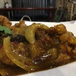 大衆中遊華食堂 八戒 - 海老の辛子カリー部分