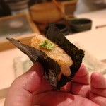 鮨みやもと - 天然ホタテ磯辺巻き