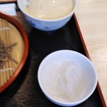 清流の郷 花貫物産センター 食事処 - 刺身コンニャク(蕎麦セット付け合わせ）