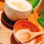 茶鍋カフェ kagurazaka saryo - 豆乳ほうじ茶ラテ
