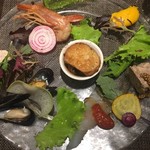 キャトルラパン - 前菜盛り合わせ、相変わらずのエンターテイメントですねぇ