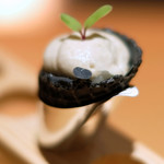 サンプリシテ - ランチコース 5940円 の帆立とトリュフのタルタル、菊芋のムースとピューレ