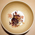 サンプリシテ - ランチコース 5940円 の2日間熟成した函館産牡丹海老と液体窒素の薔薇