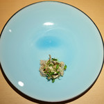 サンプリシテ - ランチコース 5940円 の3日間熟成した大分産皮剥のブルーチーズと肝和え