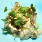 サンプリシテ - ランチコース 5940円 の3日間熟成した大分産皮剥のブルーチーズと肝和え