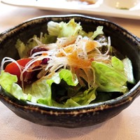 特選近江牛レストラン ティファニー - サラダ
                シャキッと新鮮なお野菜も美味しいんですが、それよりもドレッシングが甘辛くてインパクト大♡