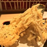 味奈登庵 - #食べログ的に撮るとこうなる。  
      ごぼう天ぷらもボリュームプリタツ