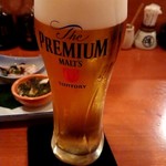 居酒屋 金市朗 - 生ビール(プレモル)680円