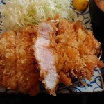 とんかつ棹 - 大ロースかつ定食(税込み1080円)