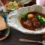 淡波家 - タンシチューのタンは大きくて柔らかくて絶品♡玉ねぎもあまーい♡