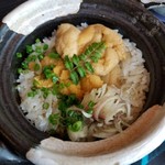 厨や 雪朔 - 日本海産塩水ウニと茗荷 +800円