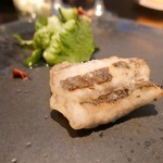 ラ・ボンヌターブル - 【穴子の米粉揚げ、キュウリ、梅、紫蘇】◎2018/6