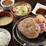 Suteki Wain Hausu Wagyuu Kou - ランチ　ハンバーグ＆ステーキセット