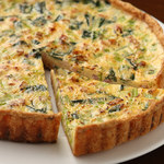 Lotus root and bacon quiche tart