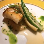 ル・ジャルダン・デ・サヴール - マコガレイのポワレ 島らっきょうのピューレ アップ