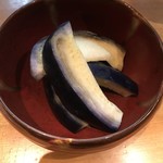 日本海庄や - 水茄子の浅漬け ＠４５０円。おかわりしようかと悩む、美味しさでした(^｡^)