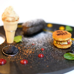 ラトラスフィス - ランチコース 7371円 のデセールに見立てる3種類のフォアグラ シェフのフィロソフィー