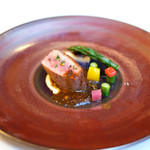 ラトラスフィス - ランチコース 7371円 の鴨胸肉のロースト 鴨のエキスとジュドフォアグラ