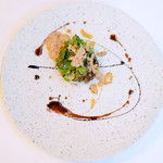 ラトラスフィス - ランチコース 7371円 の穴子とスッポンのマトロート ガレット仕立て フォアグラのコポ