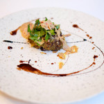 ラトラスフィス - ランチコース 7371円 の穴子とスッポンのマトロート ガレット仕立て フォアグラのコポ