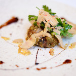 ラトラスフィス - ランチコース 7371円 の穴子とスッポンのマトロート ガレット仕立て フォアグラのコポ