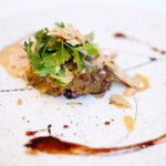 ラトラスフィス - ランチコース 7371円 の穴子とスッポンのマトロート ガレット仕立て フォアグラのコポ