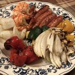 再度山荘 - 前菜：香味野菜と海鮮の串焼き香味風味
