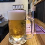 仙臺餃子 かんじ - 生ビールはサッポロ黒ラベルです。