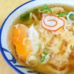 麺類食堂 - 月見天ぷらうどん
            おばちゃんが水道水をジャッと汲んでくれた(笑)