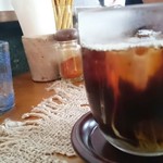 てんtoてん - 木灰すば&古代米おにぎりセット￥1100アイスコーヒーで♪