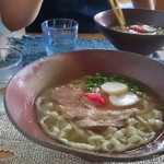 89028700 - 木灰すば&古代米おにぎりセット￥1100アイスコーヒーで♪