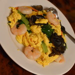 中華美食府 - エビとキクラゲ玉子炒め（８８０円）２０１８年７月