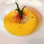 食の円居 なず菜 - とうもろこしのスープ 葛団子添え