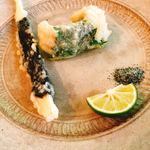 食の円居 なず菜 - 鱧の梅肉大葉巻き揚げとまこもだけの磯辺巻き揚げ