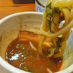 麺屋 高橋 - 辛つけめん(麺にスープが絡みます)